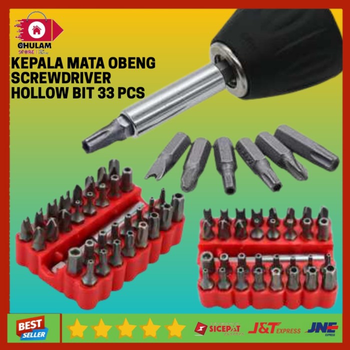 Kepala Mata Obeng Screwdriver Hollow Bit 33 PCS Bosch Mata Obeng Set