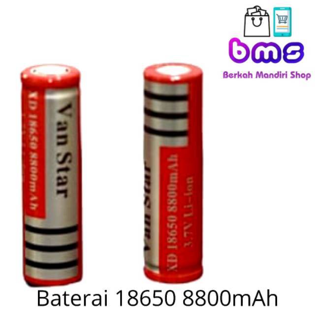 Baterai Li-Ion 18650 // Batre Swat // Battery 18650  8800mAh 3.7V Rechargeable Lithium Battery