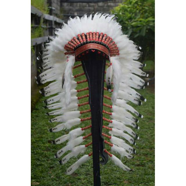 TOPI INDIAN - INDIAN HEADDRESS  MEDIUM  ANGSA BILABONG TUTUL HITAM PUTIH