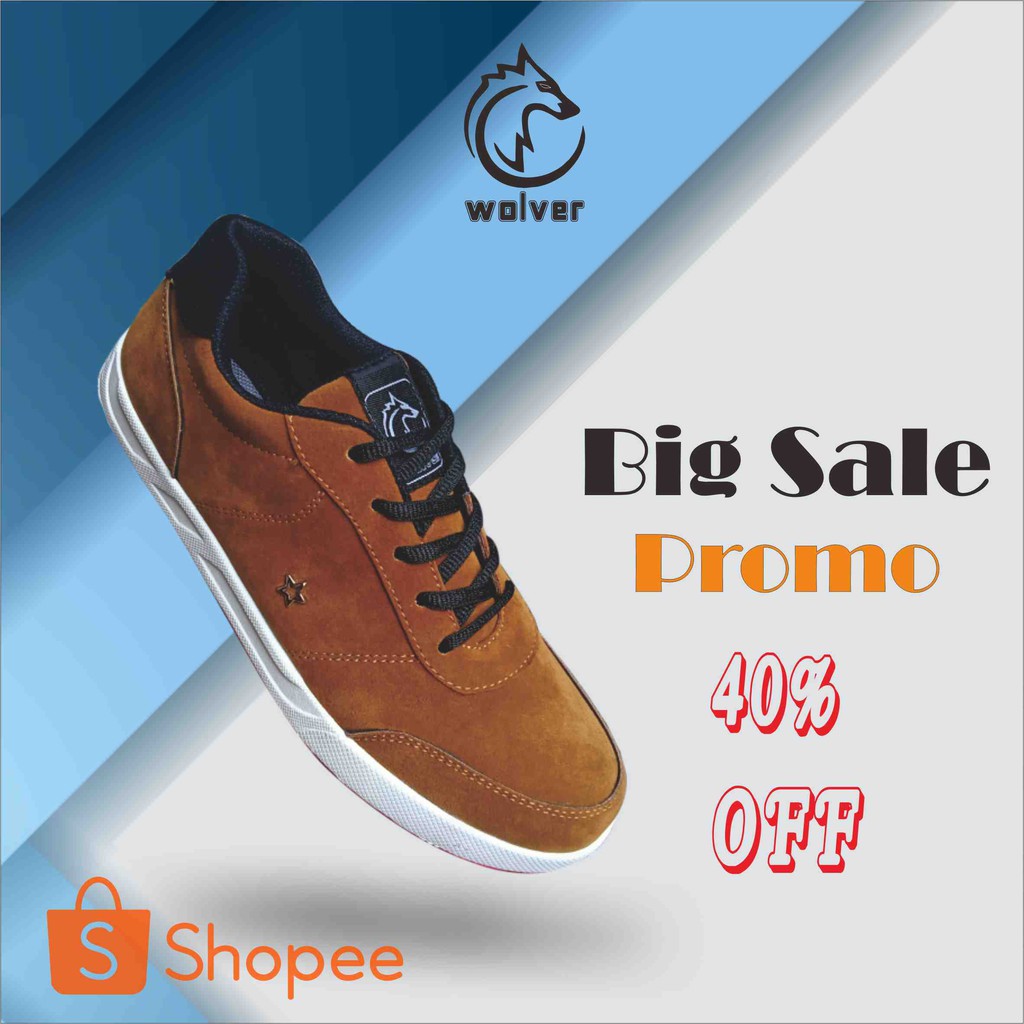 Sepatu Sneakers Pria Original Premium WOLVER Kualitas Import