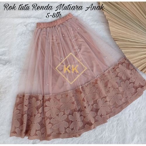Best seller rok tutu renda mutiara anak/tanggung usia 5-8 tahun//rok anak perempuan