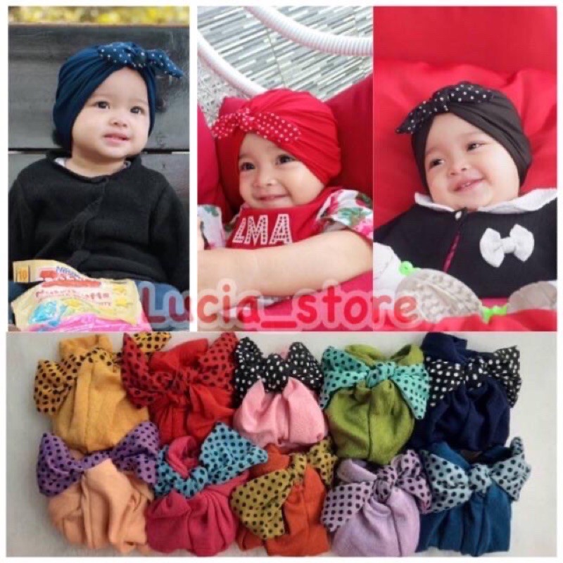 TURBAN ANAK / TURBAN IKAT POLKA / MINIMAL 5pcs LC A-14