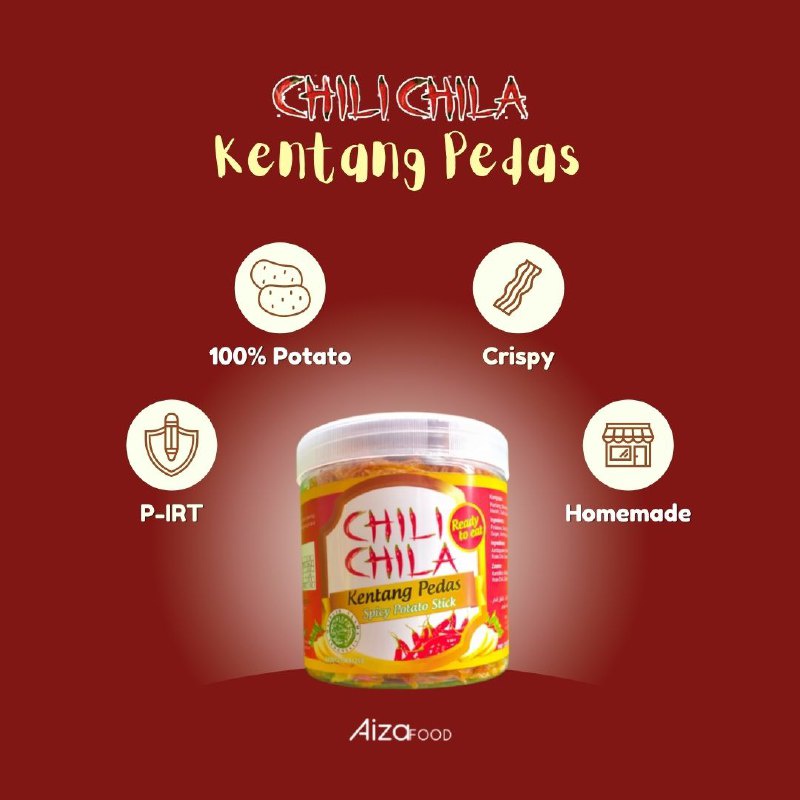 

Kentang Mustofa Chili Chila Kentang Pedas Crunchy Spicy Potato Stick Kentang Pengantin