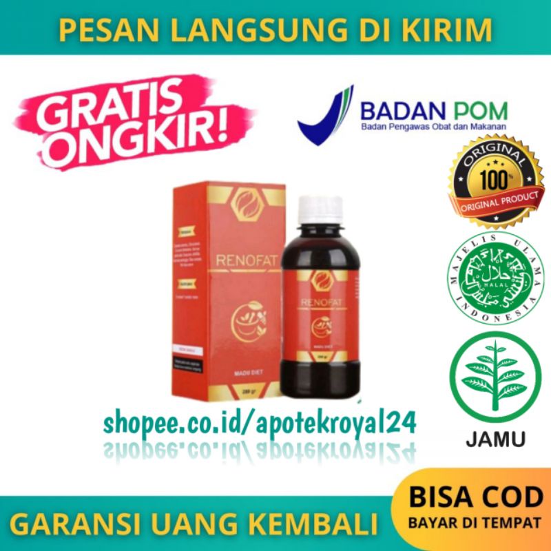 Madu Diet RENOFAT Herbal Penurun Berat Badan Pelangsing Alami (Beli 2 Gratis 1)