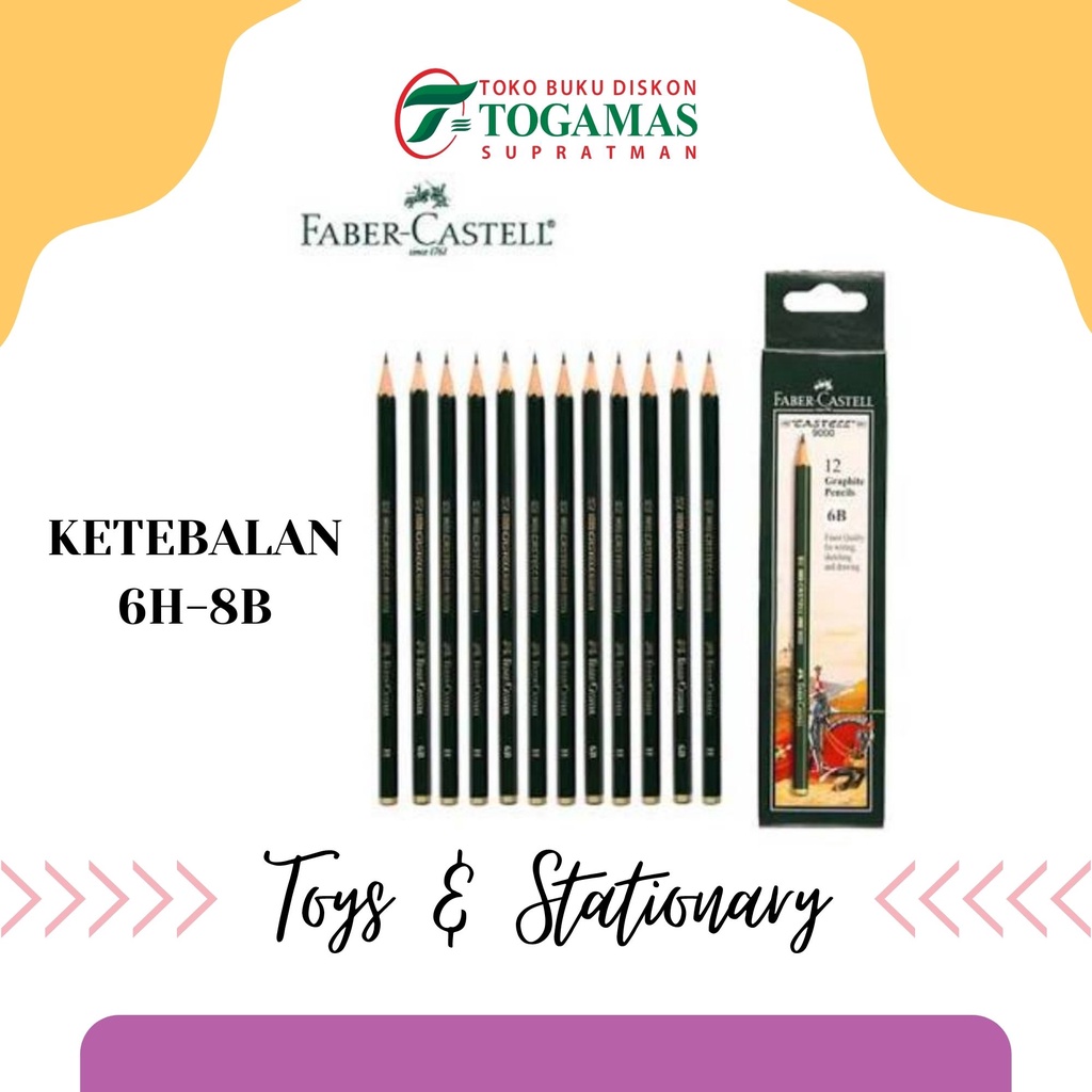 

PENSIL CASTELL 6H,5H,4H,3H,2H,H,,F,HB,B,2B,3B,4B,5B,6B,7B,8B FABER CASTEL ORIGINAL