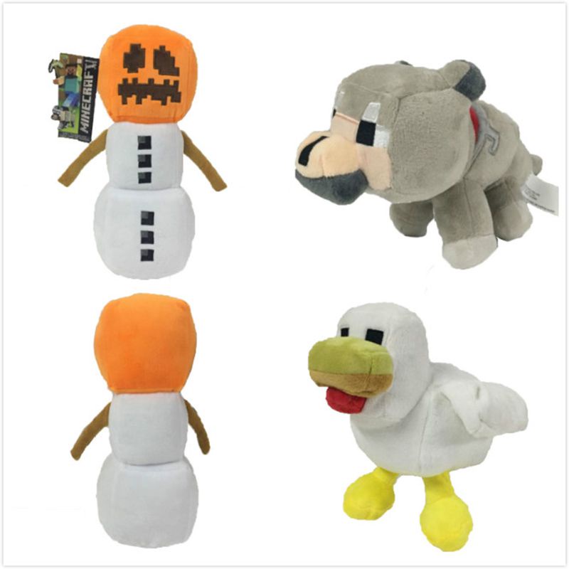 20cm Minecraft PlushToys Snow Golem Wolf Chickens Stuffed Animal Kid Gift Toy