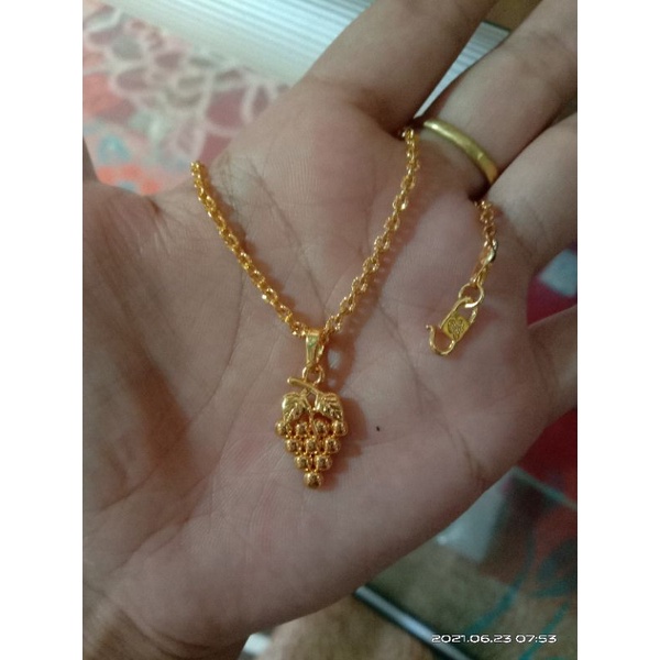 kalung Nuri kecil anggur anak 35cm dan dewasa 45cm dan 50cm lapis emas24k