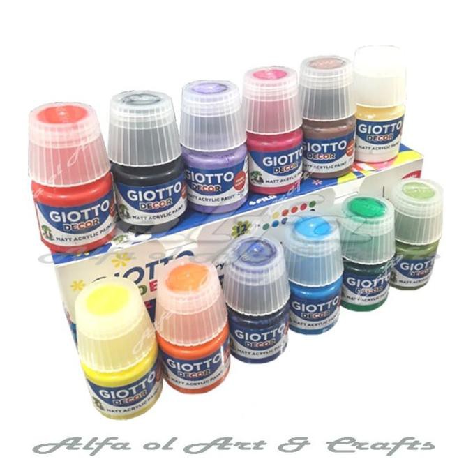

PERALATAN MELUKIS GIOTTO DECOR ACRYLIC MATT 25ML SET 12 COLOURS - CAT AKRILIK 12 WARNA ALAT LUKIS