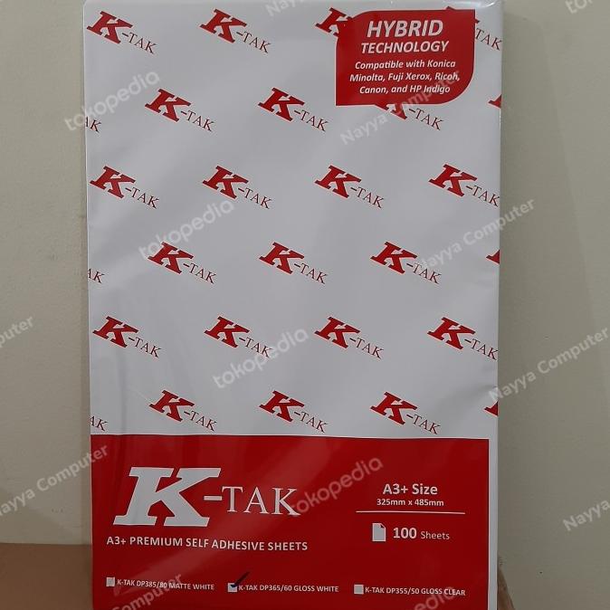 

Sticker Vinyl K-TAK A3+ Premium Hybrid Technology Gloss White