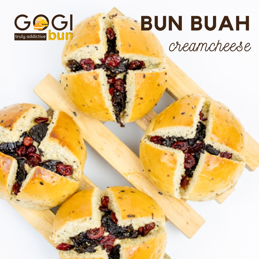 

Roti Buah Cream Cheese Bun Roti Organik Organic Bun Roti Panggang 1Pcs