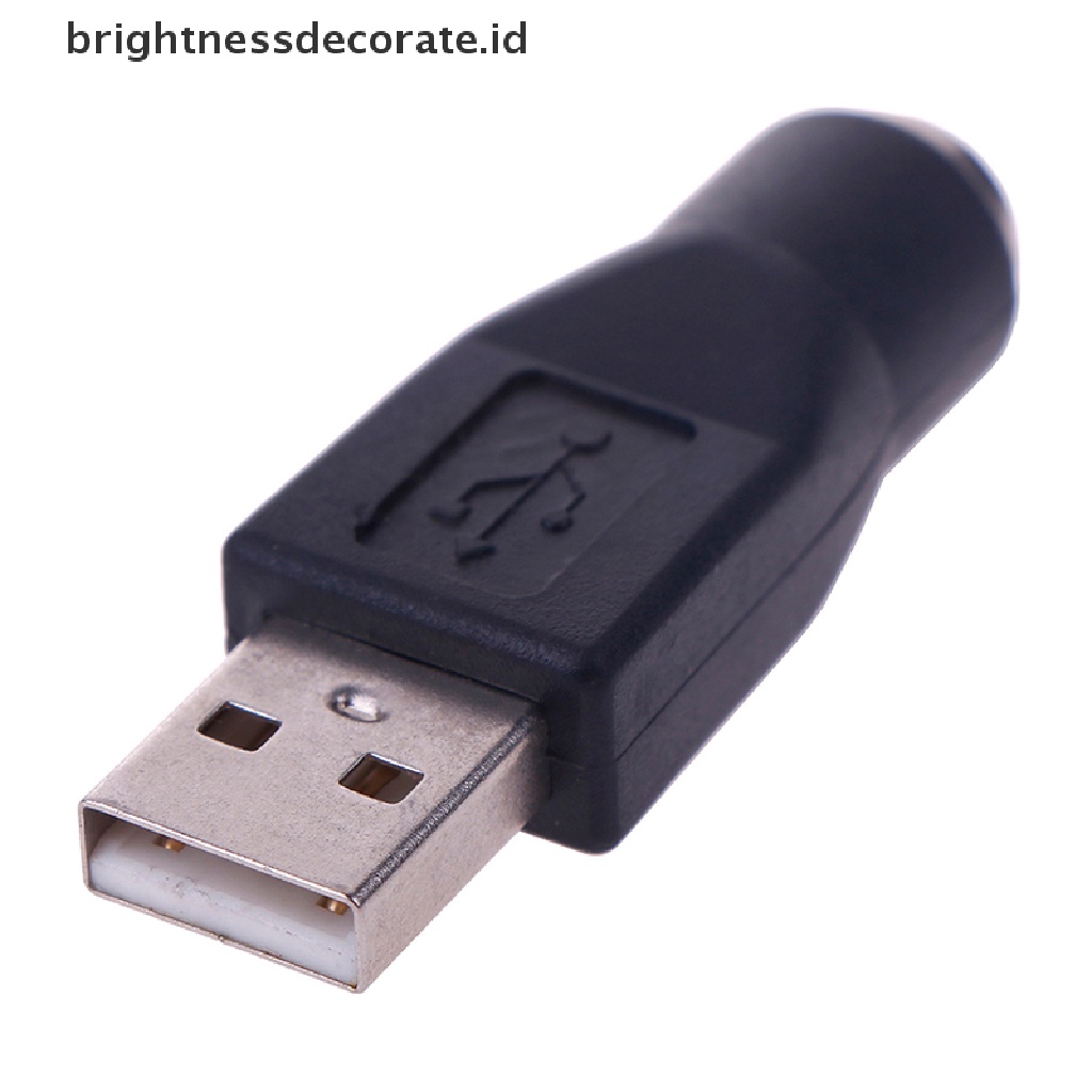 2pcs Adapter Converter Ps / 2 Male Ke Usb Female Untuk Keyboard Pc