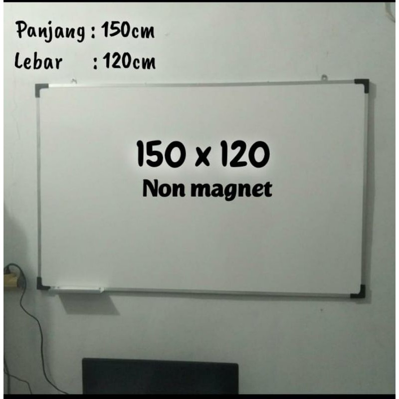 whiteboard non magnet 150 x 120 murah