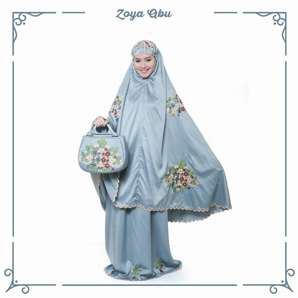 Mukena Jumbo - Mukena Sutra Satin Zoya Bordir Handmade Terlaris TJA