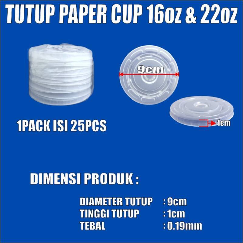 Tutup Paper Cup 4oz 8oz 12oz 16oz 22oz Per Pack Hanya Tutup Gelas Kertas Var