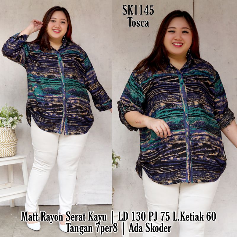 JUNE ATASAN WANITA JUMBO/KEMEJA WANITA TERBARU 2021/KEMEJA JUMBO ETNIK MUAT SAMPAI BB 100KG LD 130-MONA TOSCA
