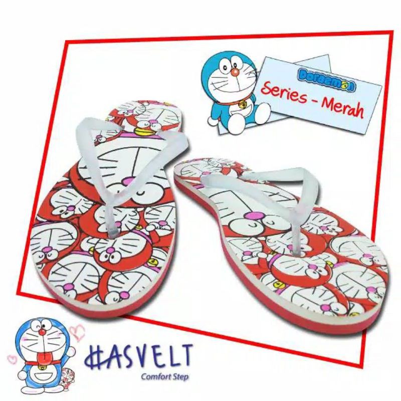 SANDAL JEPIT WANITA AC MOTIF DORAEMON