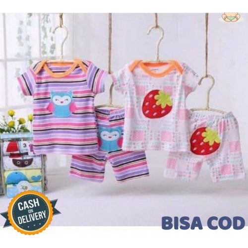 Setelan Baju Bayi Perempuan Laki Laki 1 2 Tahun Import 2 In 1