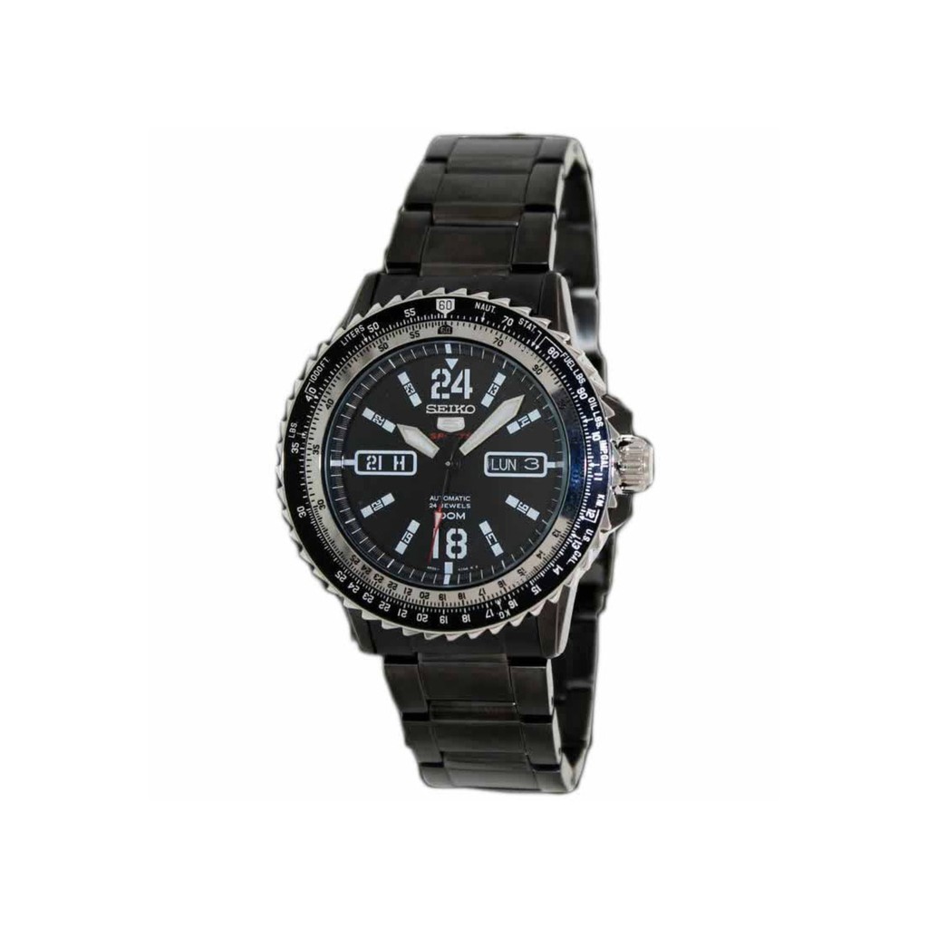 Jam Tangan Pria Seiko 5 Sport SRP355k1 Strap Stainless Steel Black