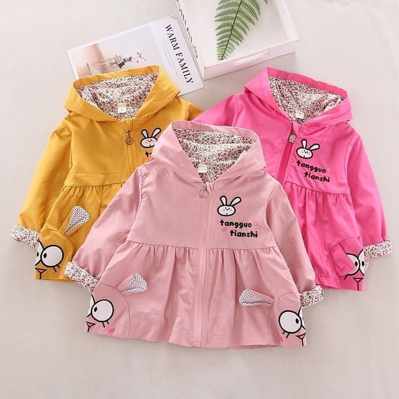 Jaket hoodie kelinci anak perempuan baju girls import