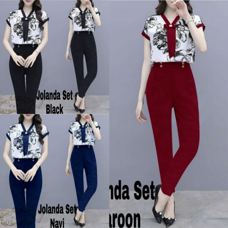 setelan set baju kerja pota set korea maroon