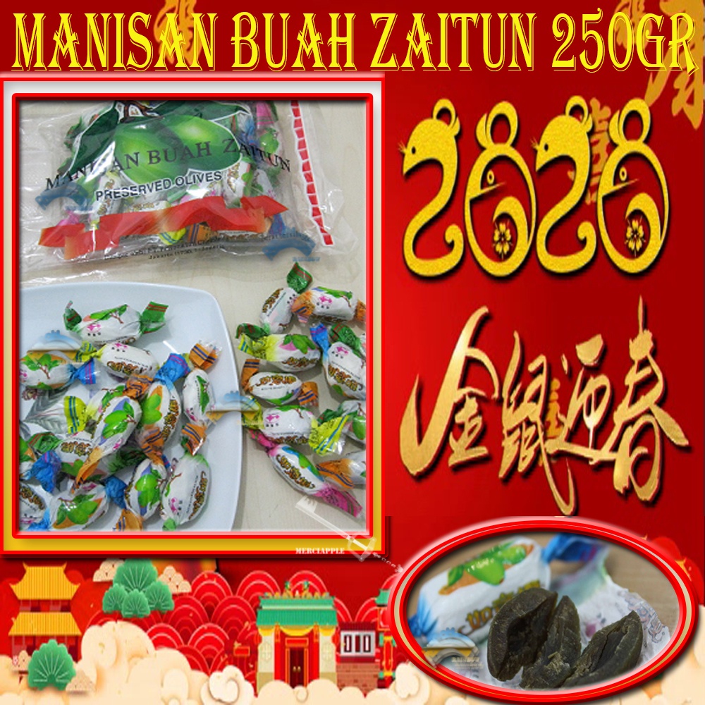 Manisan Buah Zaitun Kana Tanpa Biji Permen Imlek China Chinese New Years China Hai Wan Qiao Olives 250gram