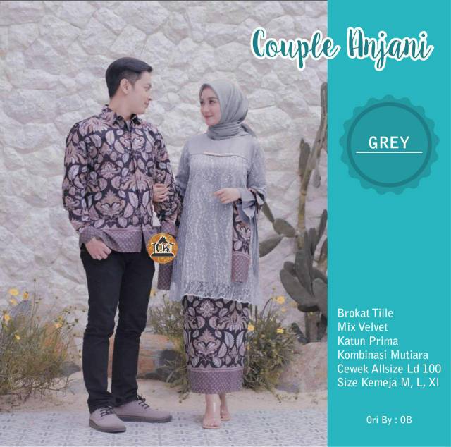 Couple batik keluarga / Couple anjani / keluarga / kemeja pria / brukat / kebaya / batik / lebaran