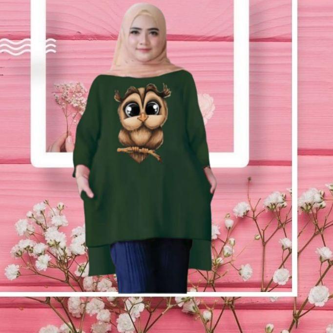 Tunik wanita Jumbo XXL LD 130 Cm Tangan 3/4 Bahan Kaos . Atasan Baju Tunik wanita Dewasa Big Size Te