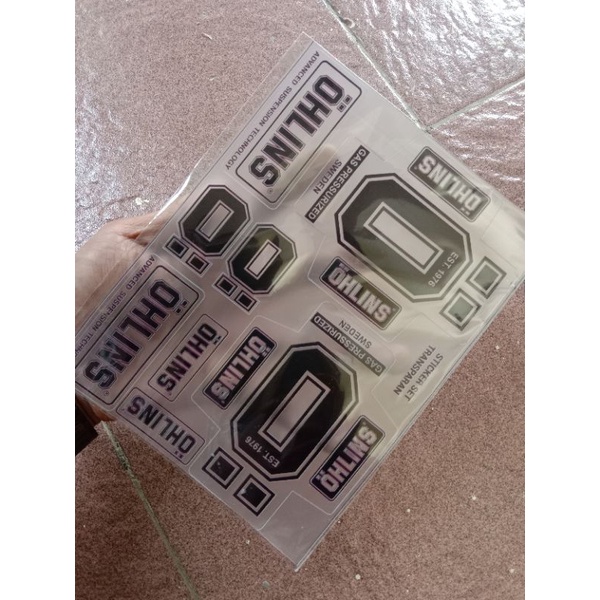 sticker shock ohlins stiker Ohlins transparan shockbreaker