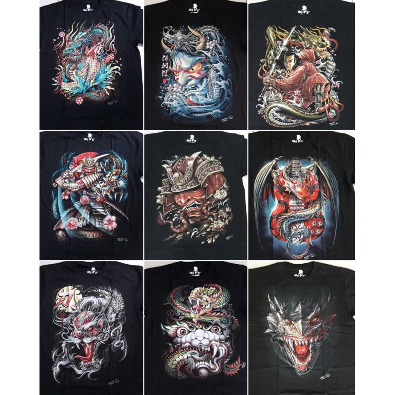 Kaos Naga Dragon Metal TShirt Black Label