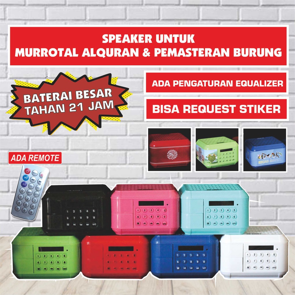 SPEAKER UNTUK MUROTTAL ALQURAN / PEMASTERAN BURUNG TIPE ZB800BT / V600K