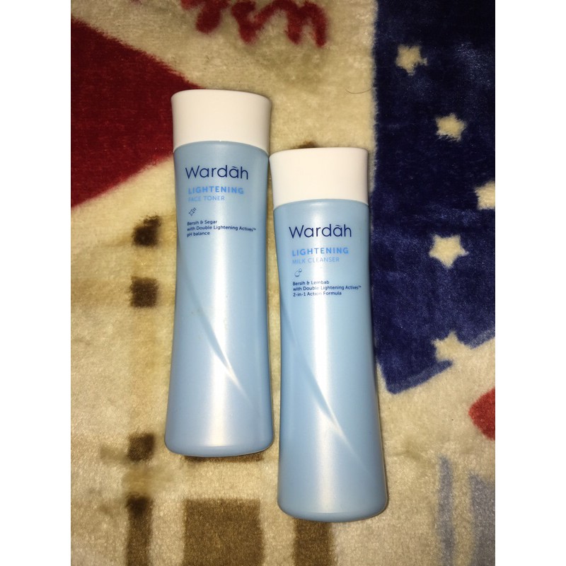 preloved wardah lightening face toner dan milk cleanser 150ml