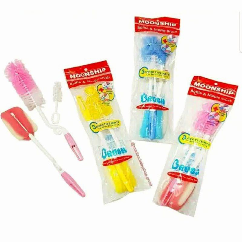 MOONSHIP SIKAT BOTOL 3in1 / Brush Bottle moon ship 3 in 1 / Sikat Botol Bayi Anak