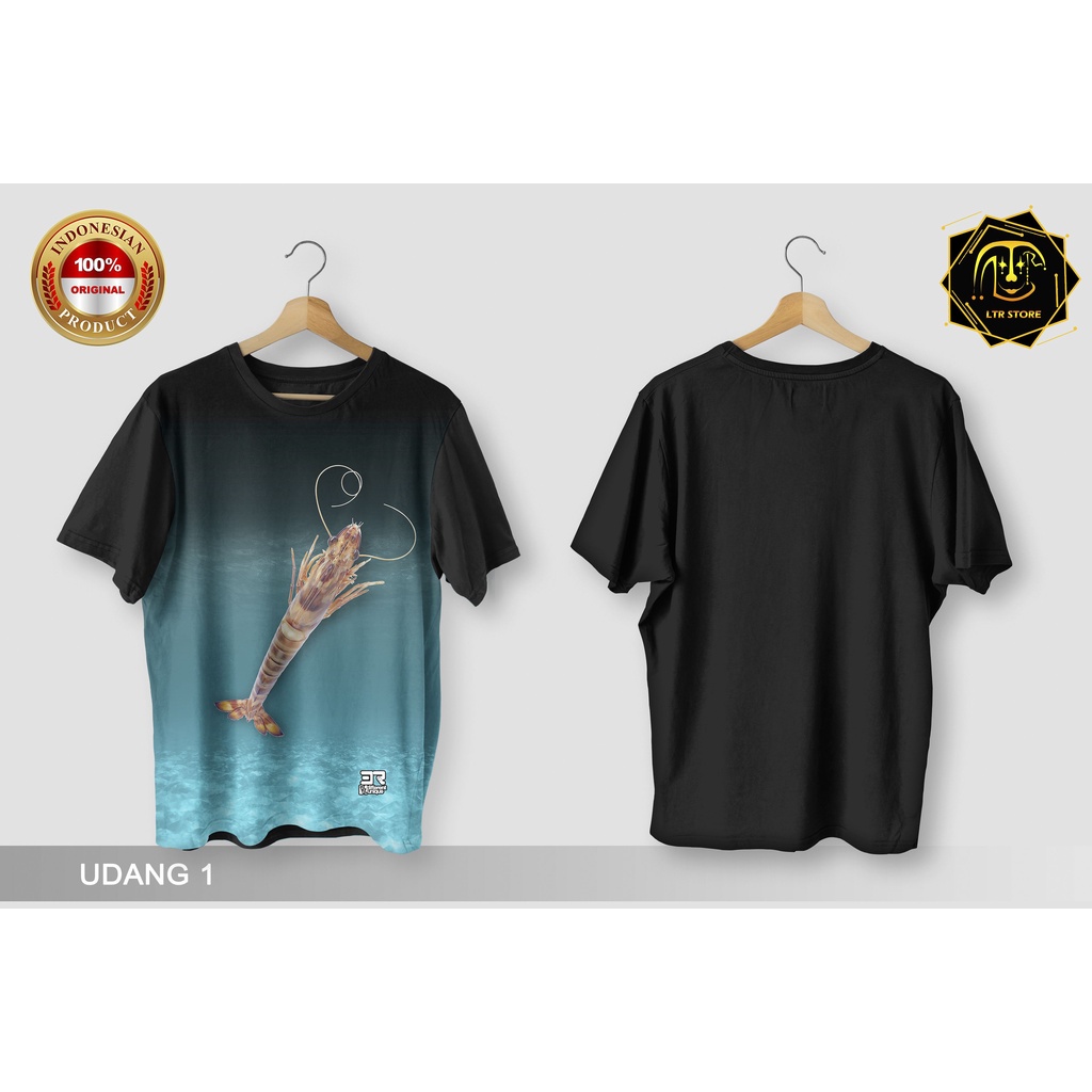 [ BAYAR DI TEMPAT ] BAJU PRINTING GAMBAR UDANG 1 - KAOS DISTRO ORIGINAL MOTIF HEWAN BINATANG IKAN SH