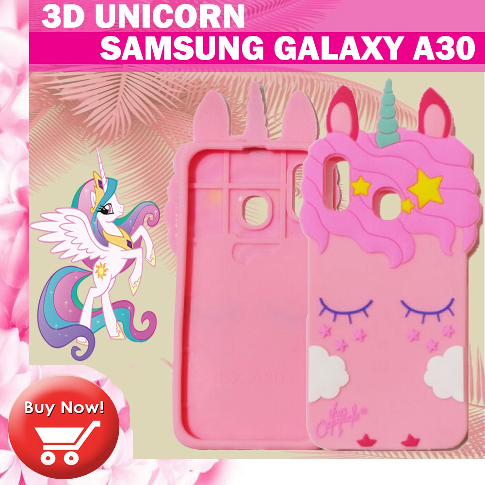 Silikon 3D Karakter Samsung Galaxy A30 Unicorn 3D Case Boneka Samsung A30 Silikon 4D Samsung A30