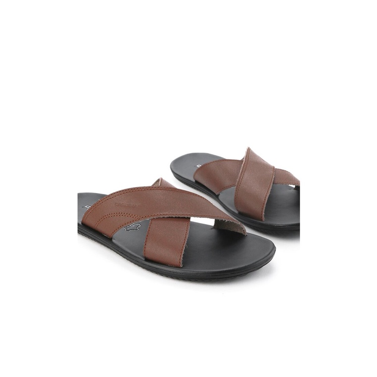 SANDAL SLIDE KULIT PRIA CARDINAL ORIGINAL CASUAL TERBARU COKLAT CA09