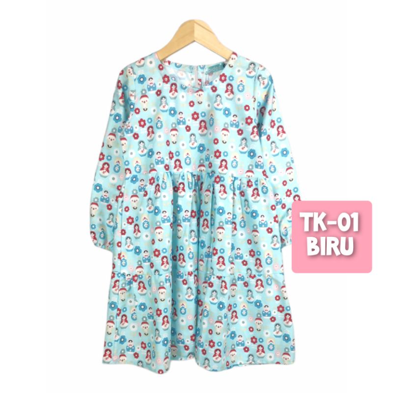 TIPIDEE - Dress Tunik Anak Katun Jepang 2-12 Tahun