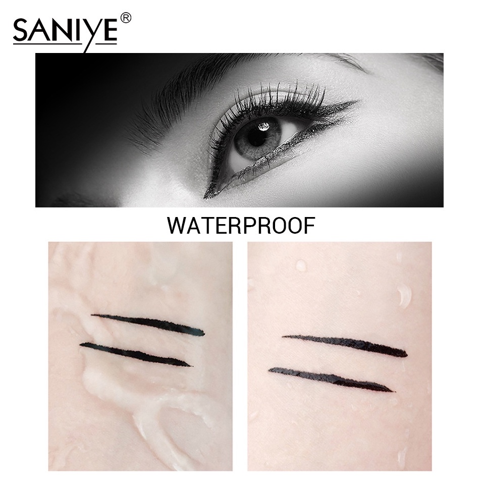 Saniye Black Liquid Eyeliner Waterproof Tahan lama / Smooth Eyeliner