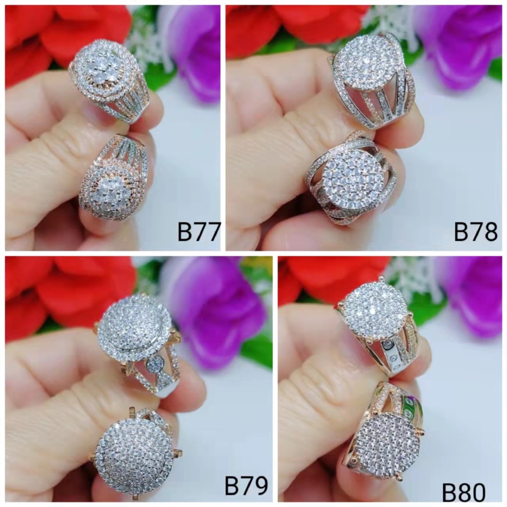 Cincin Kombinasi Permata Lapis Emas Perhiasan B77-80