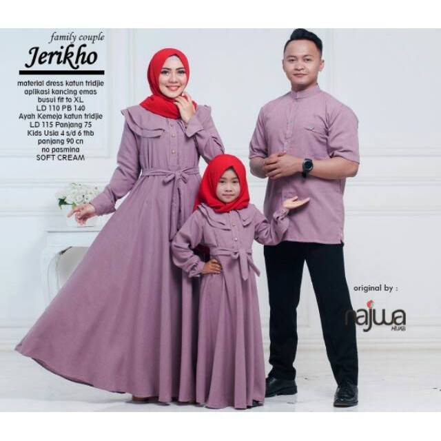  Baju  Gamis Couple  Suami  Istri Dan Anak  Hijab Casual