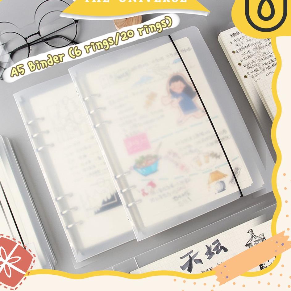 

NEW !! 3.3 [THE UNIVERSE] Binder A5 Matte 6 Ring 20 Ring Aesthetic Binder Transparan Dove - ST007 [KODE 4]
