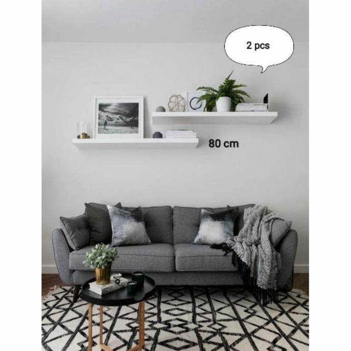 Produk Terbaik] Promo 1Set (2Pc)Ambalan Dinding Masa Kini 80 X 12 Cm - Putih, 80X12Cm