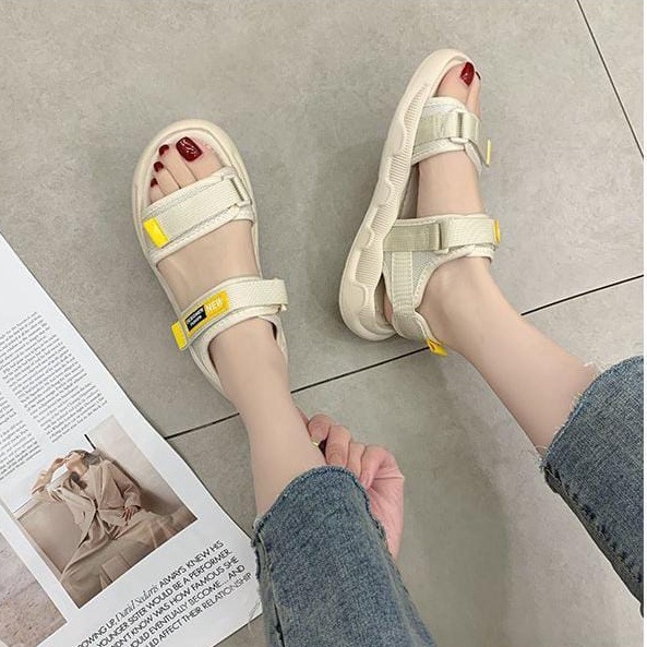 TBIG [COD] Size 35 - 40 Sandal Flat 2 Tali Wanita Import Korea Style Santai Wanita Remaja Wedge