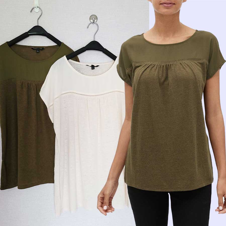 BLOUSE WANITA BREP648 LINENYOKE BLOUSE-6