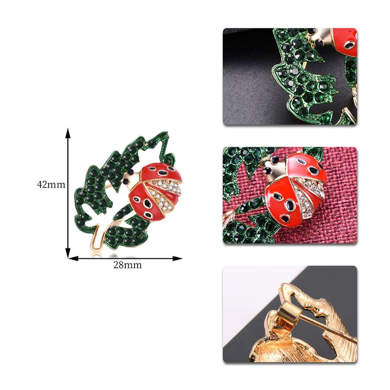 Siy Bros Pin Bentuk Kepik Daun Untuk Aksesoris Fashion Wanita