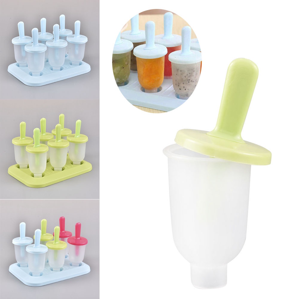 6pcs Cetakan Es Krim Popsicle DIY Untuk Musim Panas