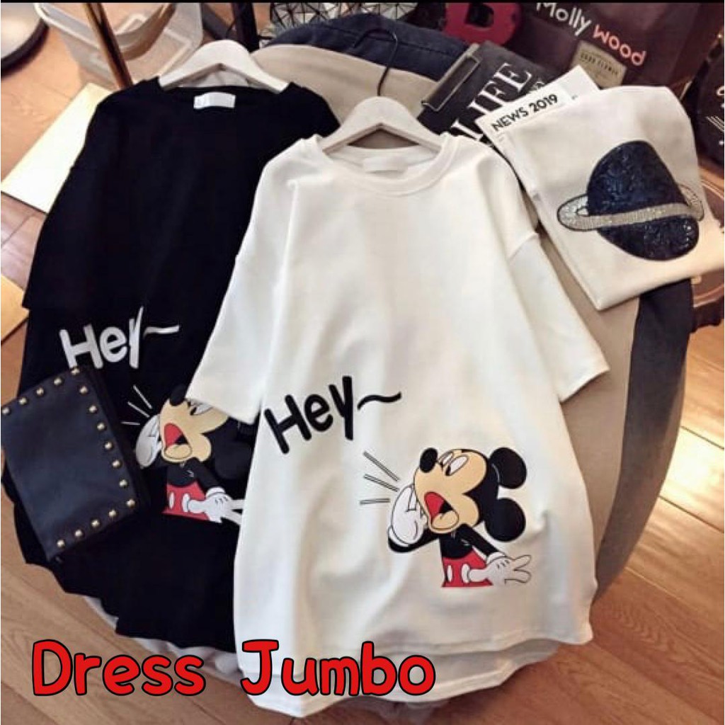 VS GG  - TUNIK dres wanita jumbo HEY MICKEY