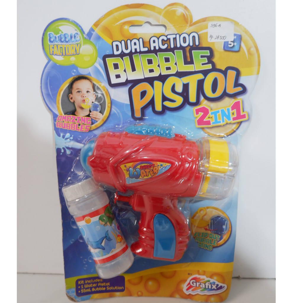 PISTOL AIR, PISTOL GELEMBUNG, PISTOL BUBBLE, MAINAN ANAK, DUAL ACTION BUBBLE PISTOL
