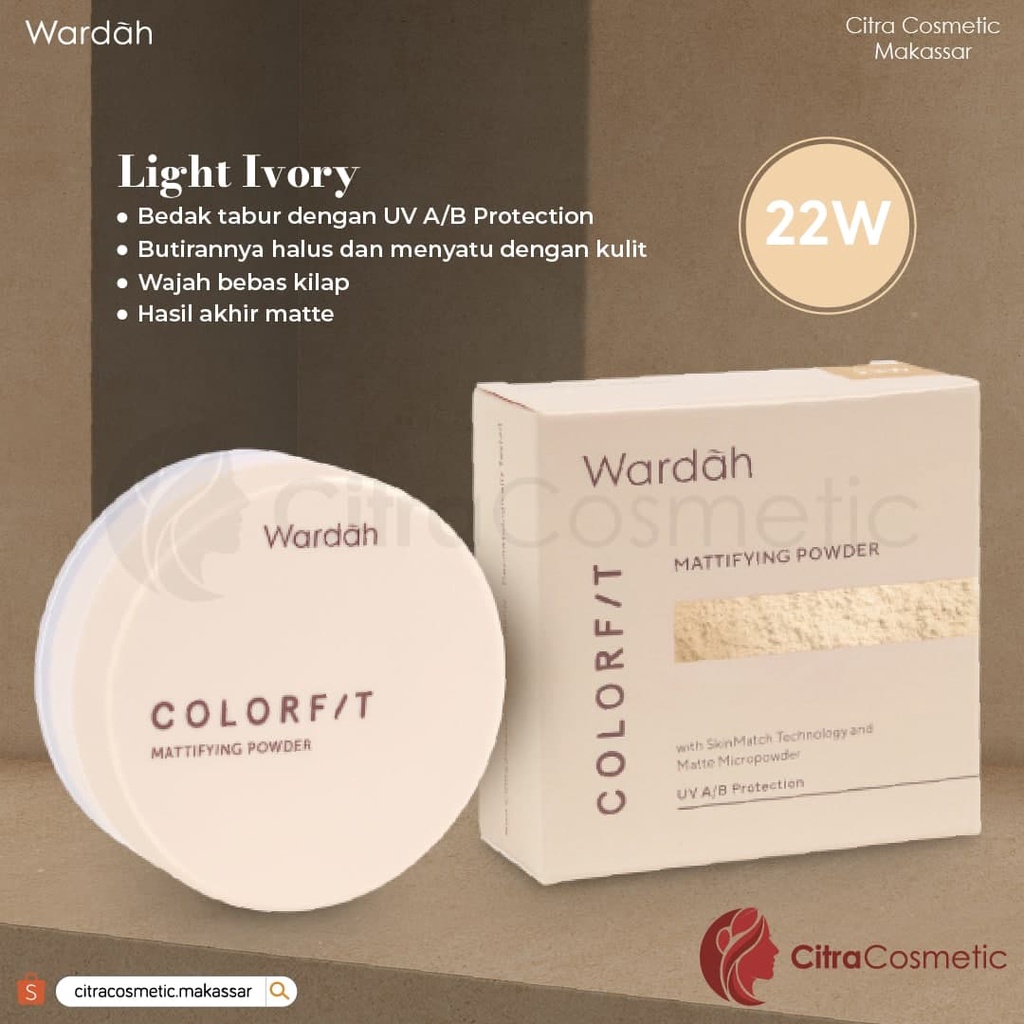 Wardah Colorfit Mattifying Powder | Light Ivory | Warm Ivory | Natural Biege | Golden Sand