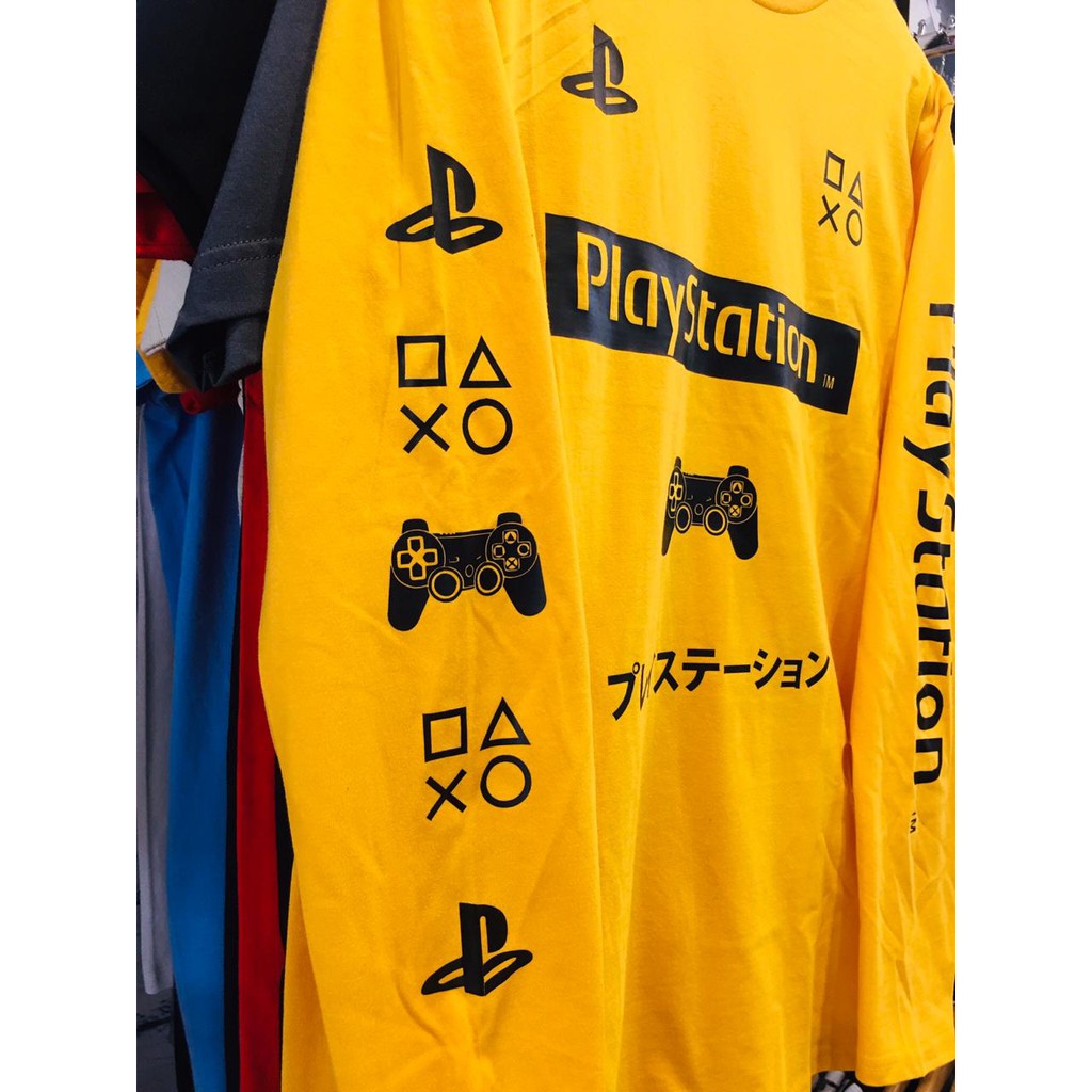 Longsleeve gamer Playstation stick symbols