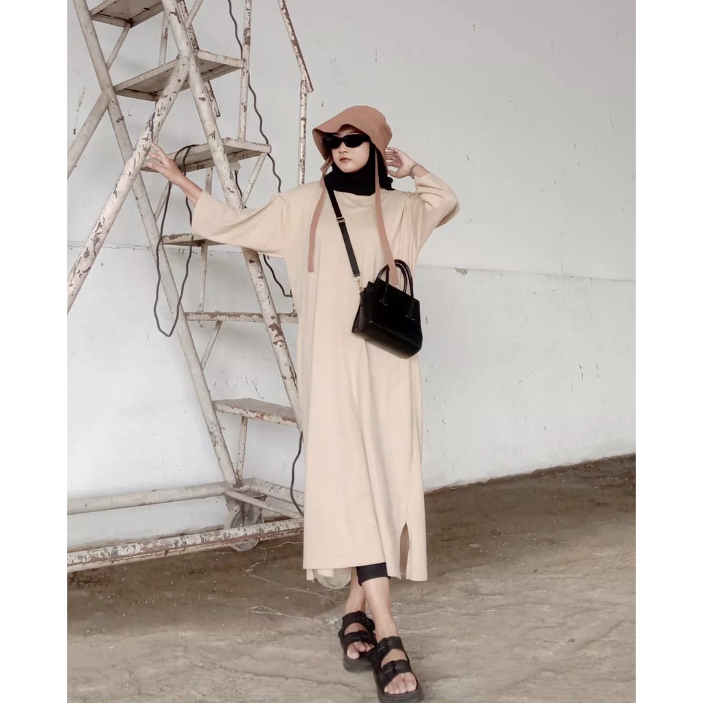 Oversized long tshirt Midi kaos long tunik polos Midi Dress long dress by DAZPROJECT